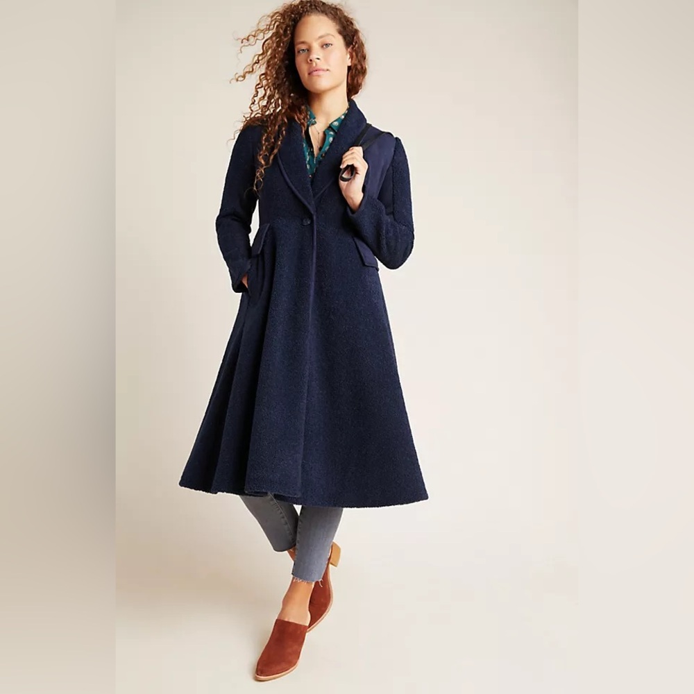 NWT Anthropologie Cassia Sueded Sherpa Coat